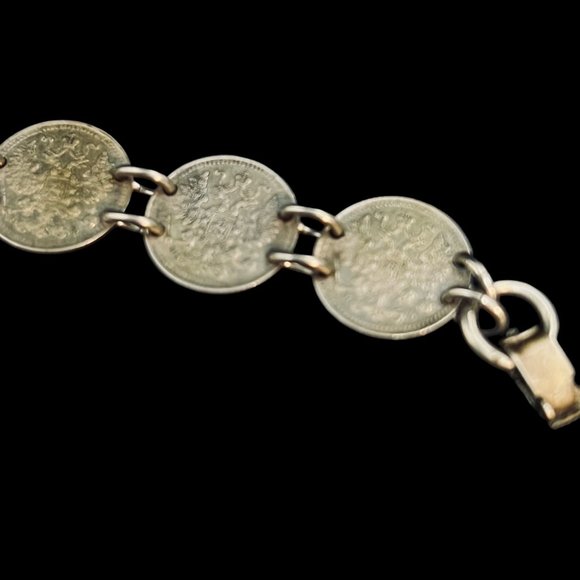 Antique WW1 Russian Kopeyka 1898 - 1905 Coins Trench Art Bracelet (5063) - Picture 12 of 12
